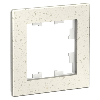 СНЯТ ATLASDESIGN NATURE Рамка горизонт/вертик 1 пост мрамор крем роял IP20 Schneider Electric