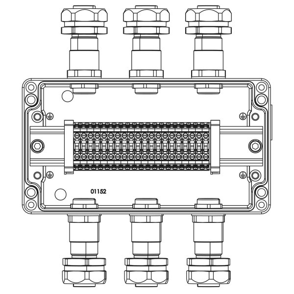 Взрывозащ. клемм. коробка из алюминия TBE-A-14-(20xCBC.4)-3xKH2MHK(A)(C)1Ex e IIC Т5 Gb / Ex tb IIIC T95°C Db IP66 DKC