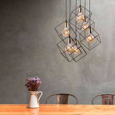 Подвесной светильник в стиле лофт 6*E27 60Вт черный IP20 Alambre (191 Alambre) TK Lighting