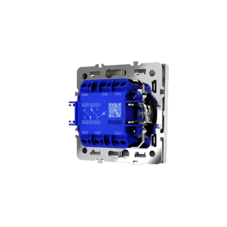 Проходной переключатель встраиваемый Voltum S70 двухклавишный с подсветкой 10А, (сталь)