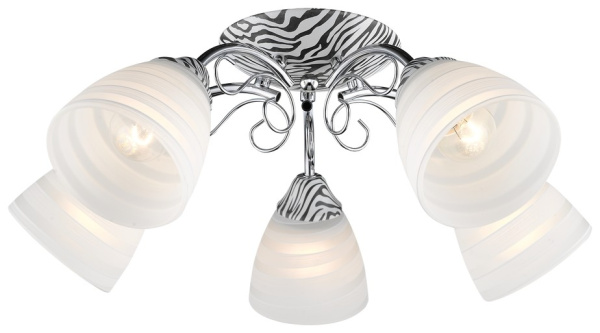 Люстра потолочная Черный, Белый, Хром/Белый E27 5*60Вт 731-107-05 VELANTE