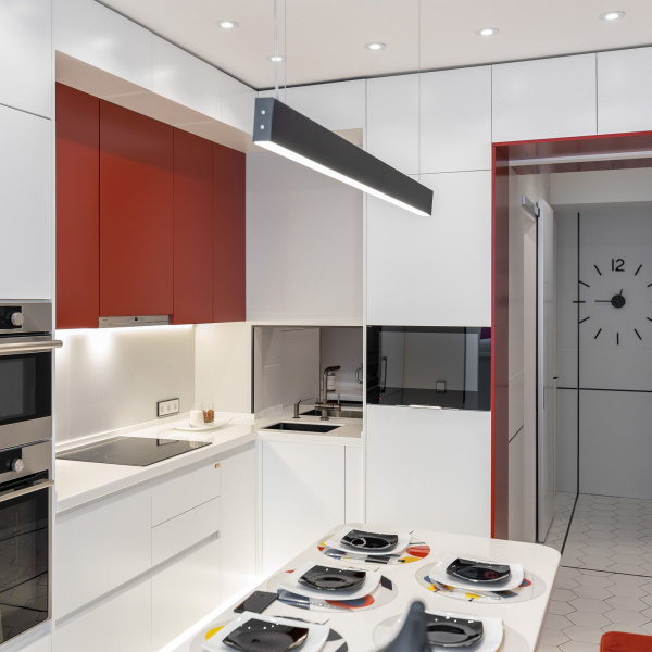 Линейный светодиодный подвесной односторонний светильник 20Вт 3000К черный IP20 (a042948) Elektrostandard Pro