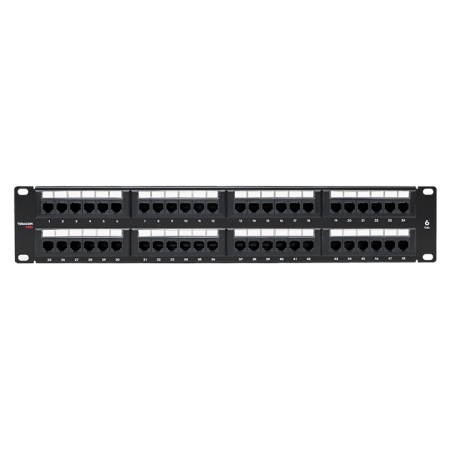 Патч-панель TERACOM PRO 19'' Cat,6 2U неэкранированная UTP 48 портов RJ-45 Dual IDC EKF