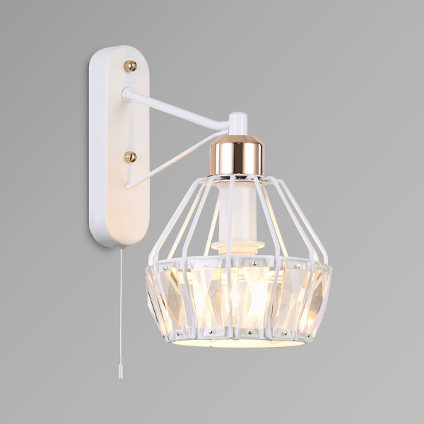 Бра с хрусталем 1*E14 60Вт белый IP20 Lord (70075/1 белый) Eurosvet