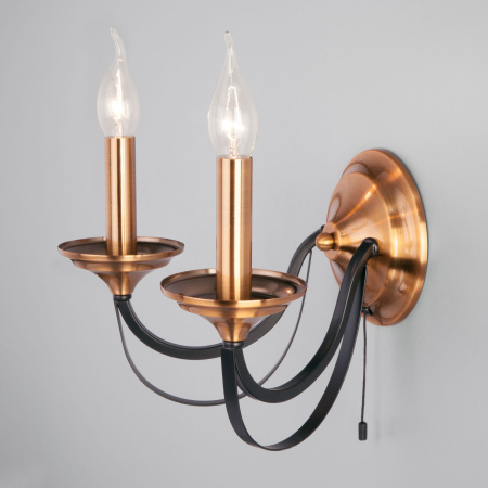 Бра в стиле лофт 2*E14 60Вт черный IP20 Lazzaro (60098/2 черный) Eurosvet