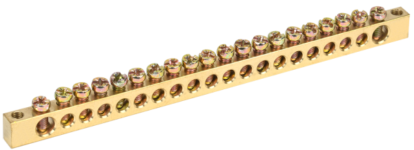 Шина PEN "земля-ноль" 6х9мм 20/2 (20групп/крепеж по краям) IEK