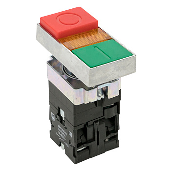 Кнопка LAY5-BW8465 "I-O" прямоугольная 230В NO+NC PROxima EKF