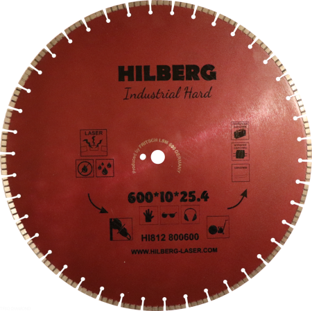 Диск алмазный отрезной 600*25,4*12 Industrial Hard HI812 Hilberg