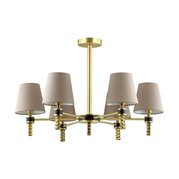 Люстра потолочная E14 6*40W 220V MONTANA античная латунь,бежевый LUMION