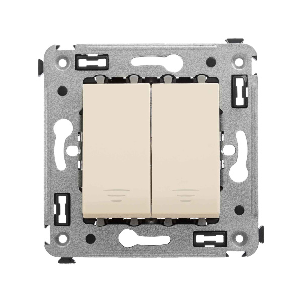 Кнопка двухклавишная в стену, "Avanti", "Ванильная дымка" DKC