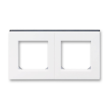 Levit Рамка горизонт/вертик 2 пост . белый/дымчатый чёрный IP20 ABB