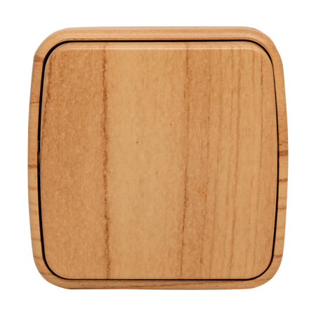 Минск Выключатель 1-клавишный ОП 10А светлое дерево EKF