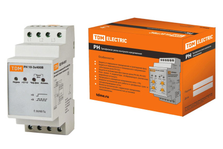 Реле напряжения 3ф серии РН 10-3х400В TDM
