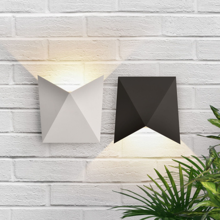 Уличный настенный светодиодный светильник 9Вт 4000К черный IP54 Batterfly (a038824) Elektrostandard