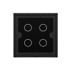 Панель для сенсорного выключателя UK стандарт, 4 клавиши, цвет черный, стекло Livolo