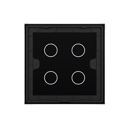Панель для сенсорного выключателя UK стандарт, 4 клавиши, цвет черный, стекло Livolo
