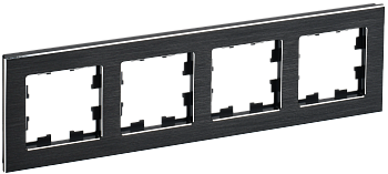 BRITE Рамка 4-мест. РУ-4-1-БрЧ металл черн. IEK
