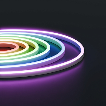 17-49 Светодиодный неон 220В, 6Вт/м, RGB, smd 5050, 80д/м, 10*18мм, 50м, IP65 APEYRON