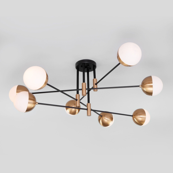 Потолочная люстра в стиле лофт 8*E27 60Вт латунь IP20 Nuvola (70129/8 латунь) Eurosvet