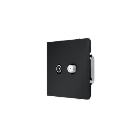 Розетка телевизионная встраиваемая Voltum S70 оконечная TV+SAT, (графит)