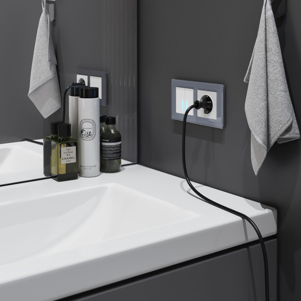 Favorit Рамка на 2 поста (серый,стекло) Werkel