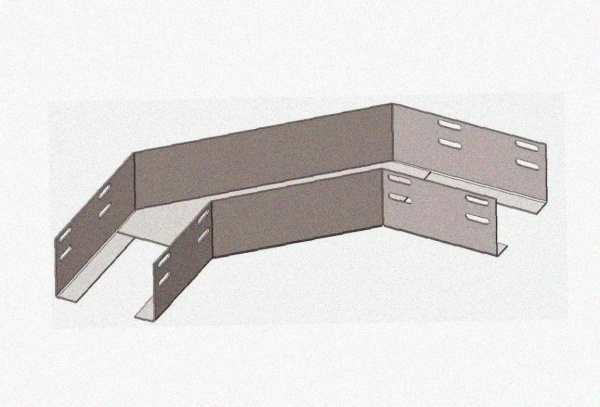Лоток угловой перфорированный КГ 100х100-135 УТ1,5 оцинкованный лист S0,8 мм