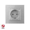 Розетка электрическая ZigBee (Wi-Fi) с заземлением защитными шторками 16A 1 пост Серая Livolo