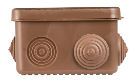 Коробка распределительная КМР-030-031 с крышкой (80х80х50) 7 мембранных вводов тёмное дерево IP54 PROxima EKF