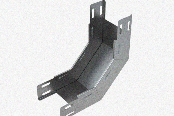 Лоток замковый глухой КПЗГ 150х80-90 УХЛ1 для поворота трассы вверх на 90, горячее цинкование, S1,5