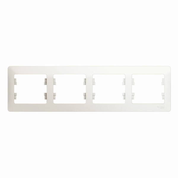 GLOSSA  Рамка горизонтальная 4-м . перламутр IP20 Schneider Electric