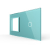 Панель для розетки и сенсорного выключателя, 1 клавиша, цвет зеленый, стекло Livolo