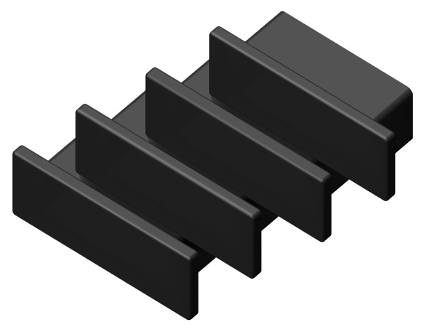 Заглушка GP8320 BK черный 15.5*6 для накладного алюминиевого профиля GP1700 (комплект 4шт) Ambrella Light