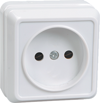 Розетка 1-местная ОУ РС20-2-ОБ без з/з 10А ОКТАВА белый IEK