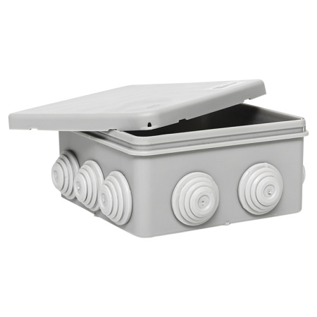 Коробка распределительная КМР-030-014 с крышкой (100х100х50), 10 мембранных вводов IP55 EKF