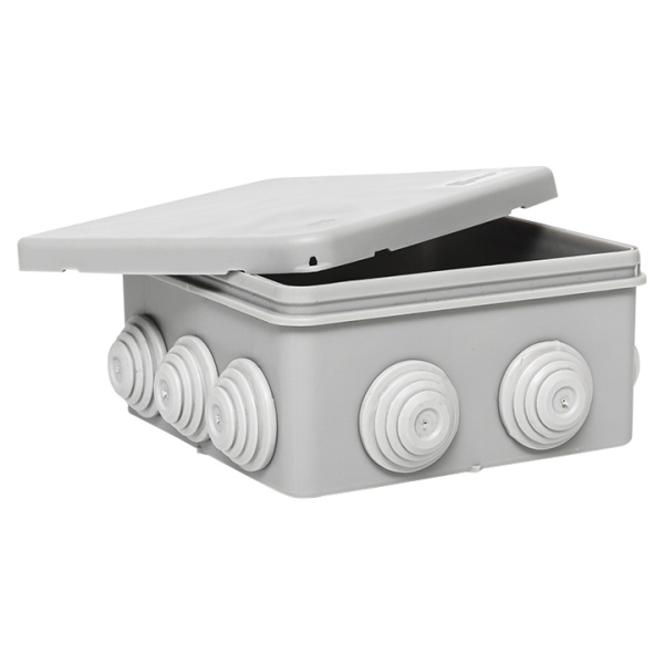 Коробка распределительная КМР-030-014 с крышкой (100х100х50), 10 мембранных вводов IP55 EKF