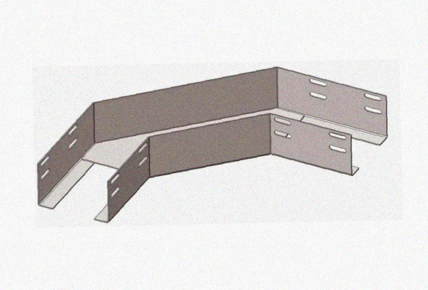Лоток угловой перфорированный КГ 200х150-90 УТ1,5 поворот на 90, оцинкованный лист S1,5