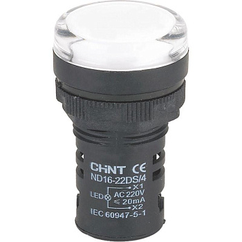 Индикатор ND16-22DS/4 белый АС230В (R) CHINT