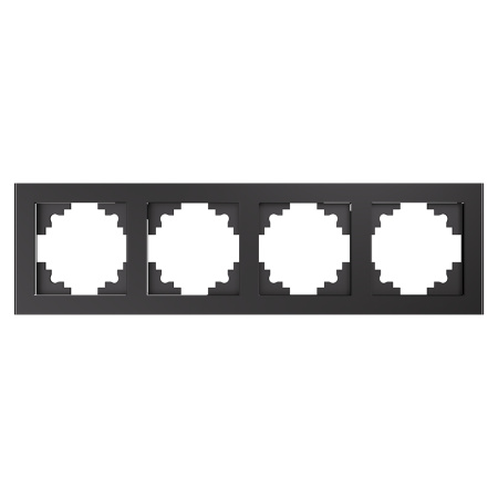 Рамка 4-местная, стекло, STEKKER, GFR00-7004-06, серия Катрин, графит