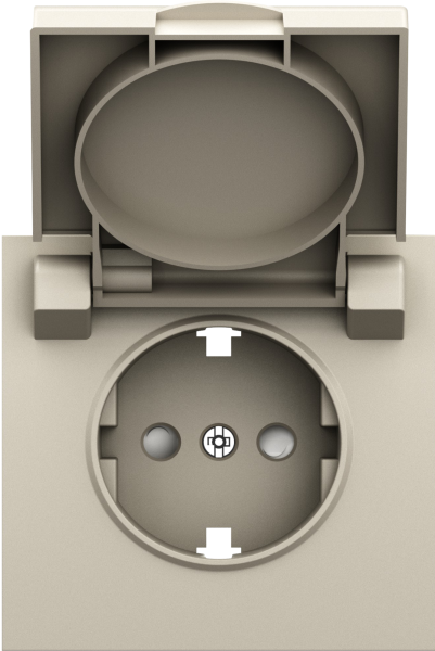 Donel S08 слоновая кость накладка для розетки Schuko с заземлением, с крышкой, 16A 250 В~, серия DB