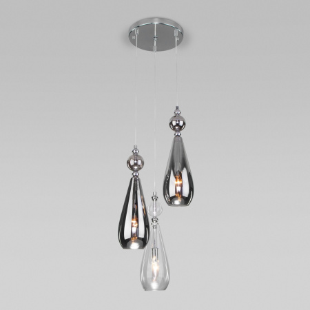 Подвесной светильник со стеклянными плафонами 3*E14 40Вт хром IP20 (50202/3 хром) Eurosvet