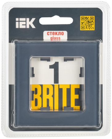 BRITE Рамка 1-мест. РУ-1-2-Бр стекло маренго матовый IEK