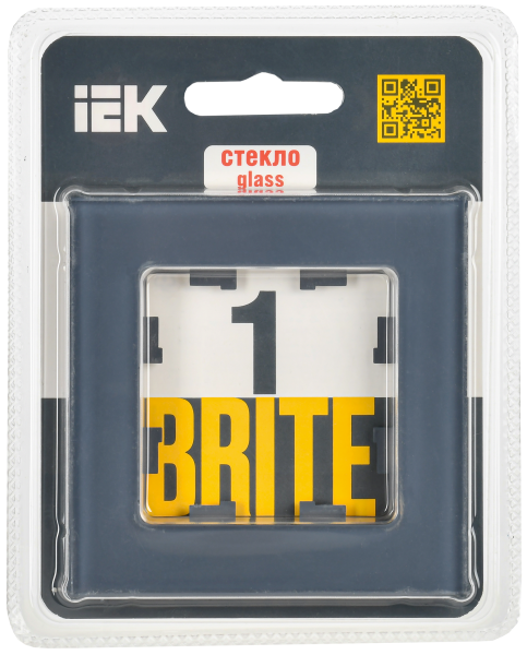 BRITE Рамка 1-мест. РУ-1-2-Бр стекло маренго матовый IEK