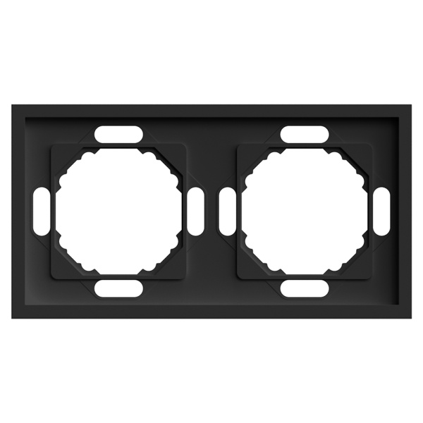 Рамка STEKKER, PFR00-5002-05 2-местная, серия Эмили, черный уголь, soft touch