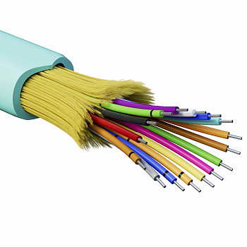 Кабель волоконно-оптич., расп.,арамидные упр.нити, внутр., нг(А)-HF, 16 ОВ, категорияOM3 (G.651.1) плотный буфер, 0,4 кН, барабан 2000 м DKC