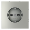 Розетка встраиваемая Voltum S70 с заземлением и защитными шторками, 16А, (сталь)