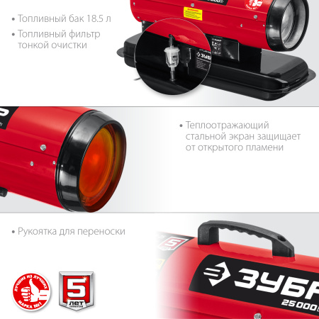 Дизельная тепловая пушка, 25 кВт ЗУБР
