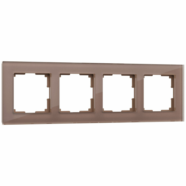 Favorit Рамка на 4 поста (латте, стекло) Werkel