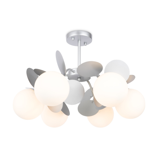 Люстра 6*E27 60Вт Серебро IP20 Satellite FR5165PL-06S Freya