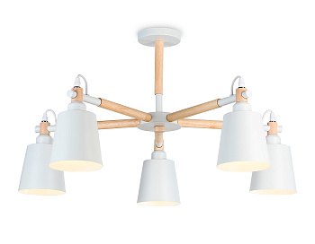 Подвесная люстра TR82208/5 WH/LW белый/светлое дерево E27/5 max 40W D780*430 Ambrella Light