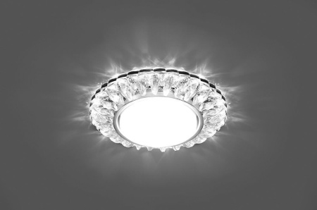 Светильник встраиваемый с белой LED подсветкой Feron CD4026 потолочный GX53 без лампы прозрачный